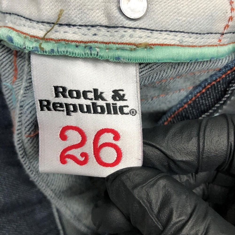 Rock & Republic Kurt Jeans Womens 26 Blue Low Rise Slim Bootcut Stretch 26x32 - Picture 5 of 16